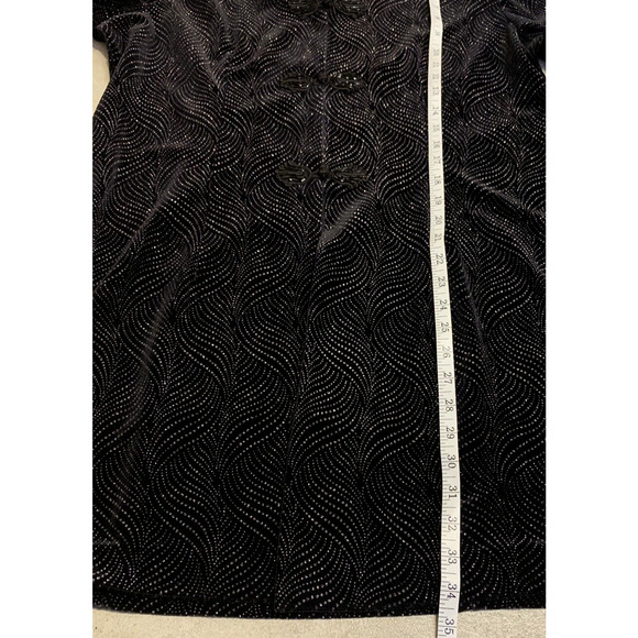 R&M RICHARDS Jacket Womens 18 BLACK SEQUINs Oriental Knots Long Formal Cardigan - Picture 10 of 11